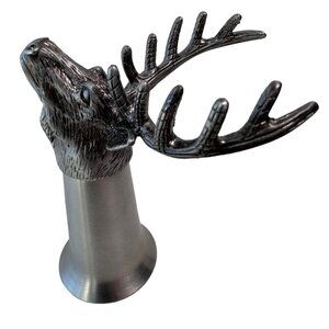 Jagermeister 12 Point Pewter Stainless Buck Head Deer Shot Glass Barware Shooter